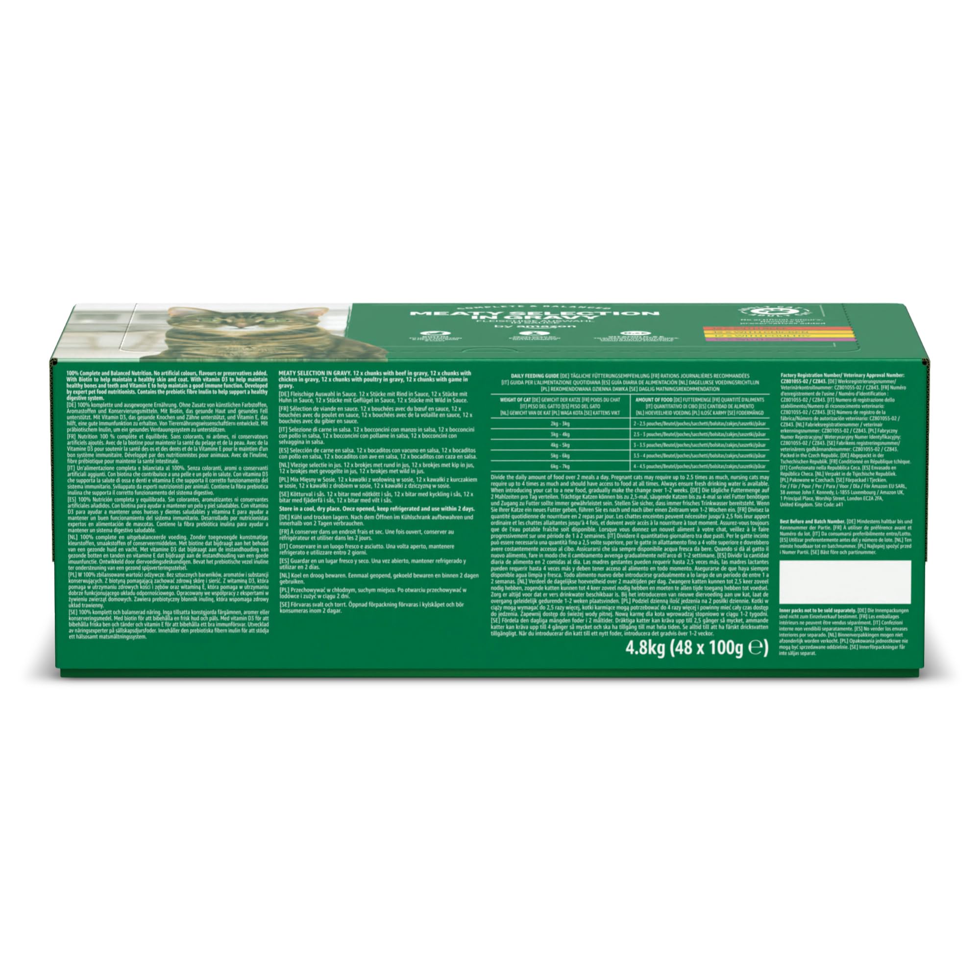 by Amazon Selezione di Carne cibo per gatti 48x100g in salsa