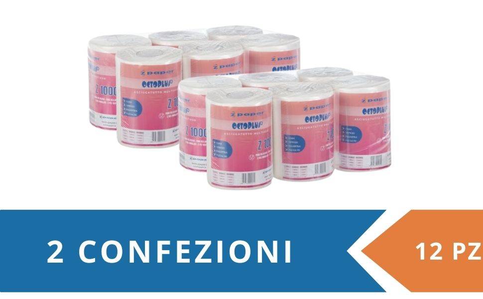 Zpaper Octoplus Z1000 asciugatutto pura cellulosa 12 rotoli