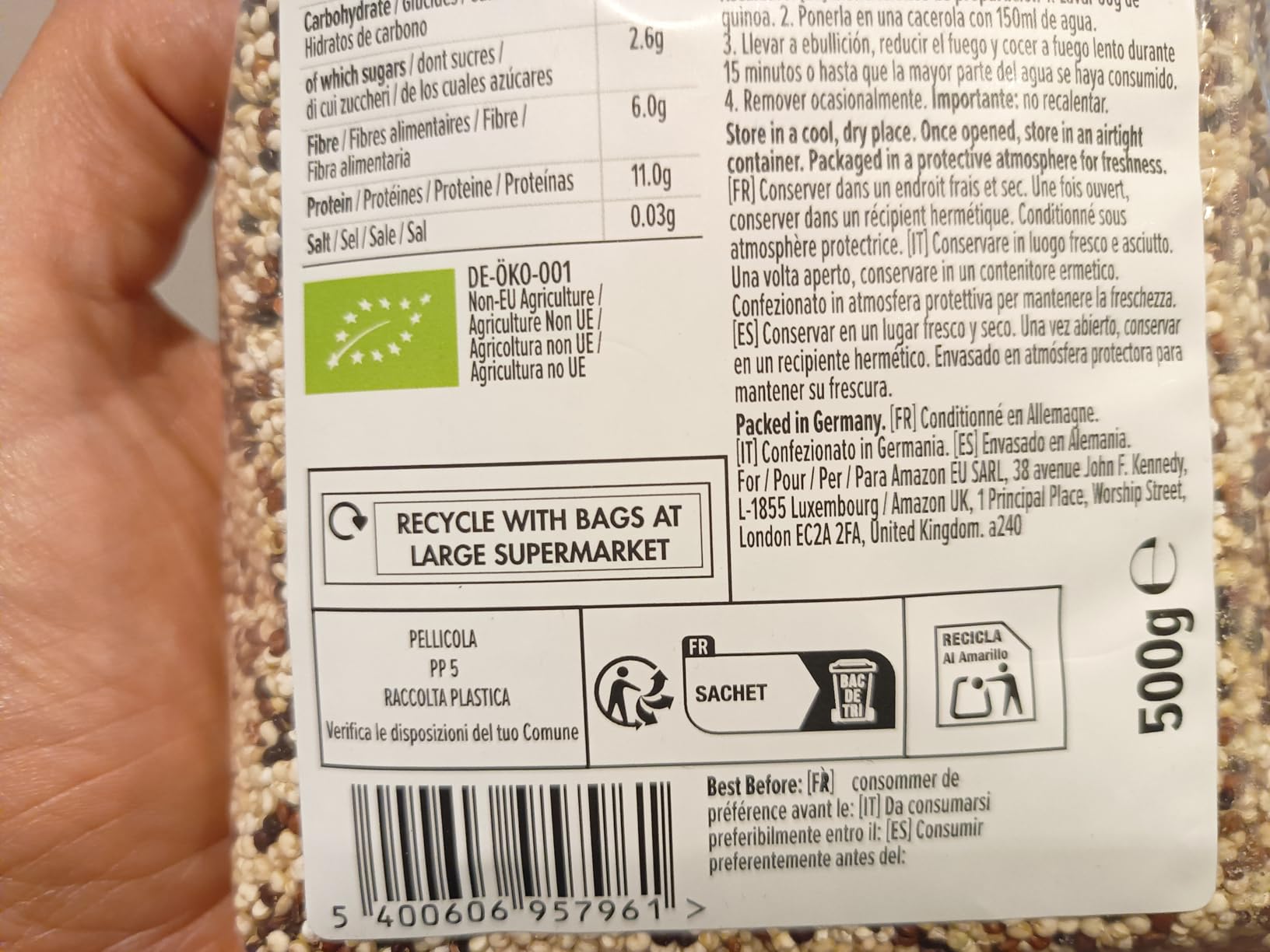 by Amazon Quinoa Tricolore Biologica 500 g senza glutine