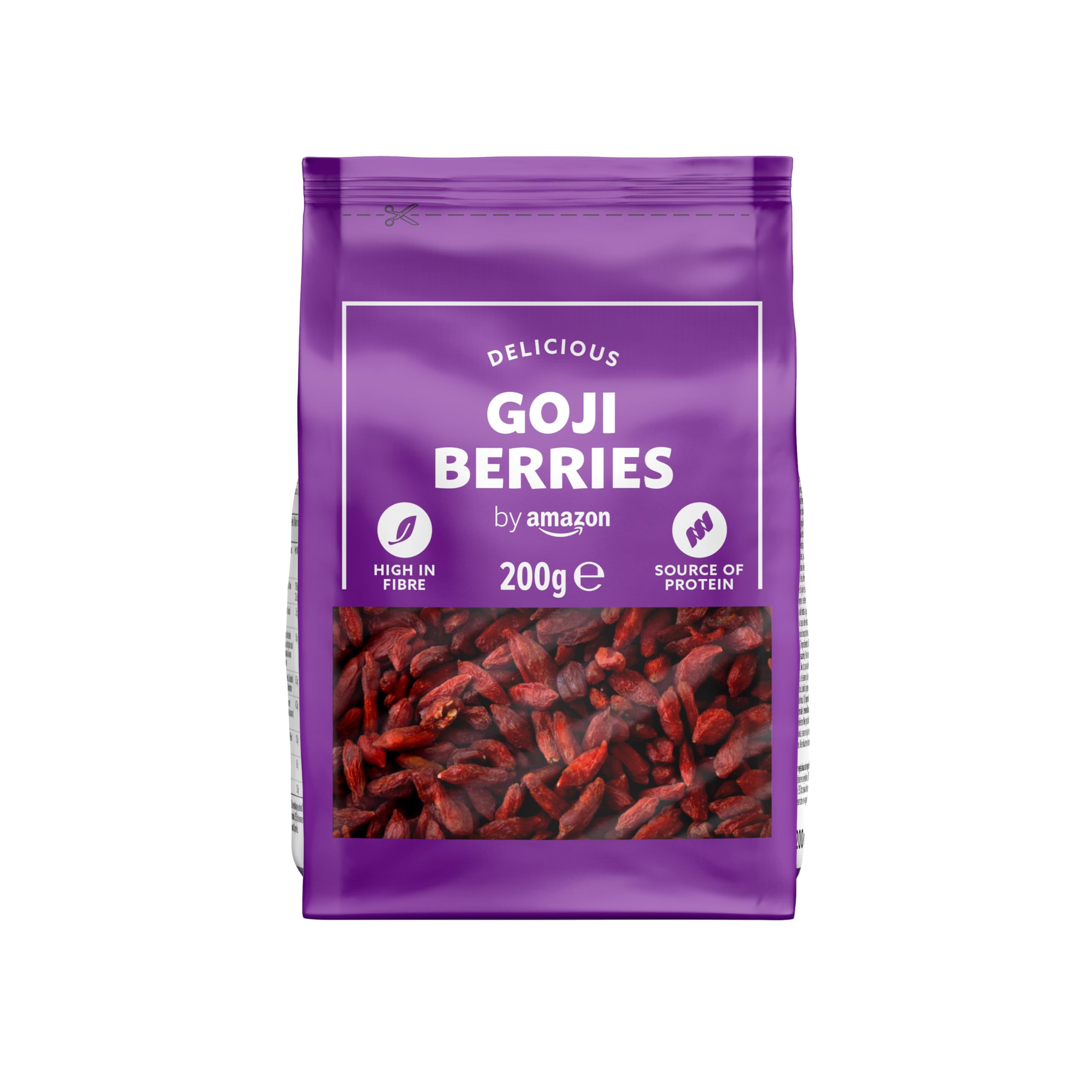 by Amazon Bacche di Goji Essiccate 6 x 200 g ricche di fibre