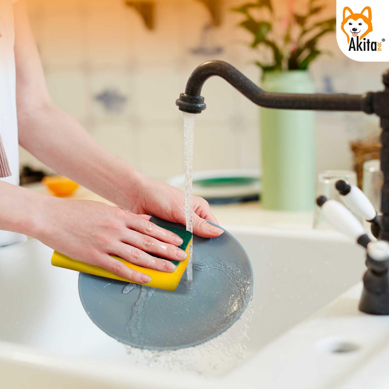 Akitaink Soft XXL spugna bagno cucina 4 pezzi antibatterica