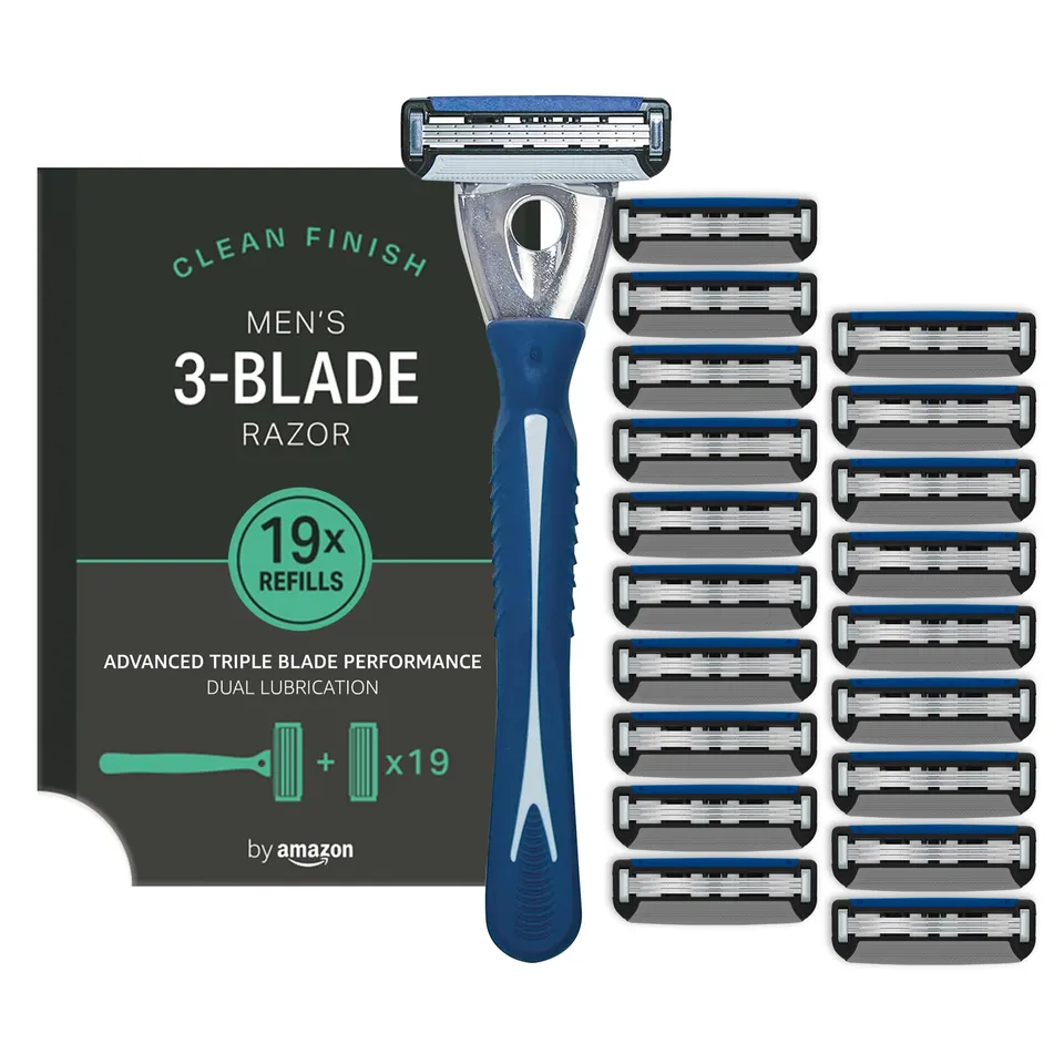 by Amazon rasoio uomo 3 lame con 19 ricariche pelli sensibili