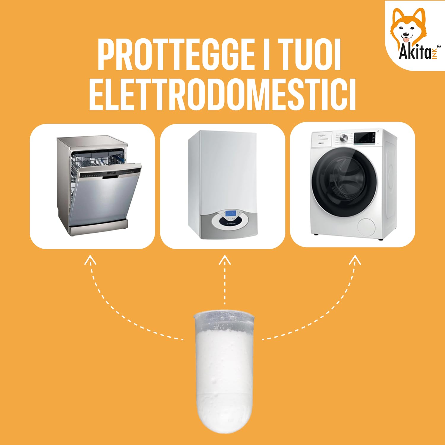 Akitaink cartucce anticalcare universali polifosfati 18 pezzi