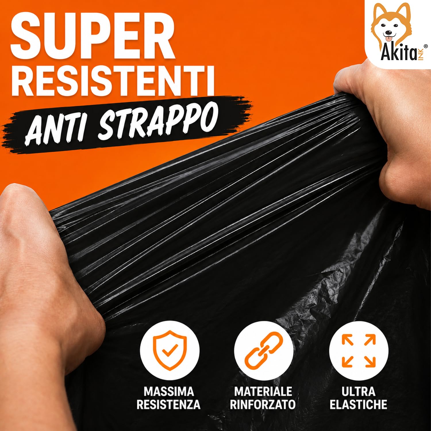 Akitaink Sacchi Neri 90x120 150 Litri 40 Pz Resistenti