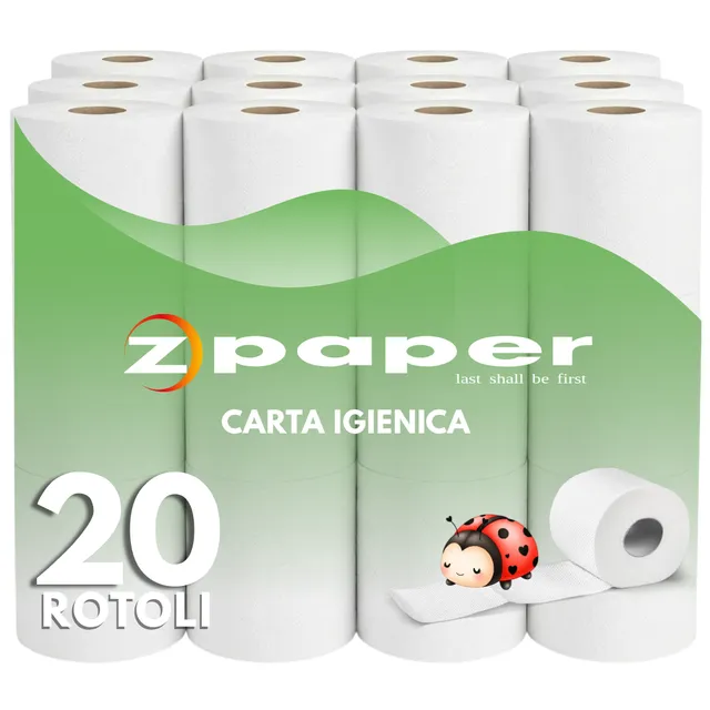 Zpaper C200 carta igienica 20 rotoli 2 veli pura cellulosa