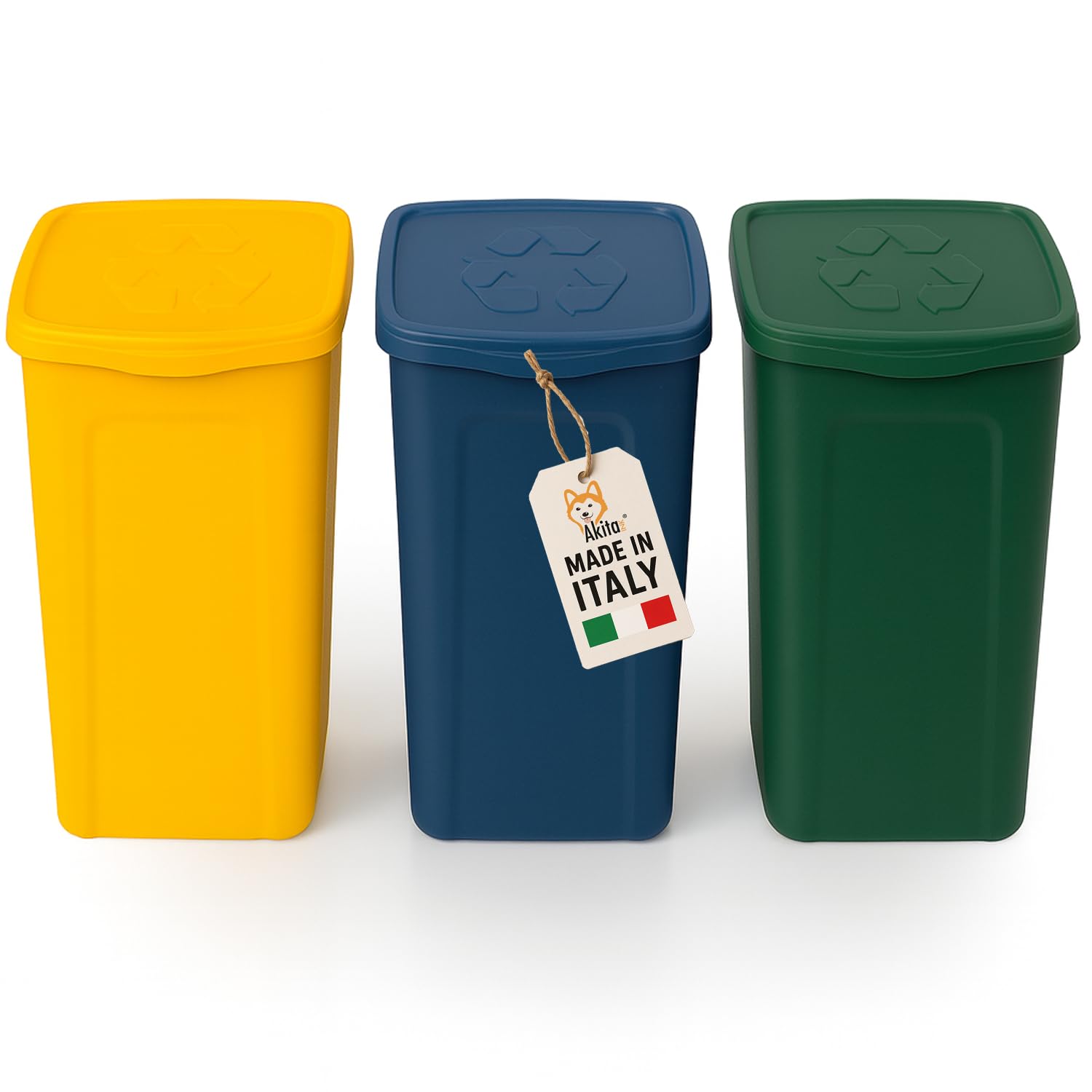 Akitaink Akipatu2 set 3 pattumiere 50L differenziata