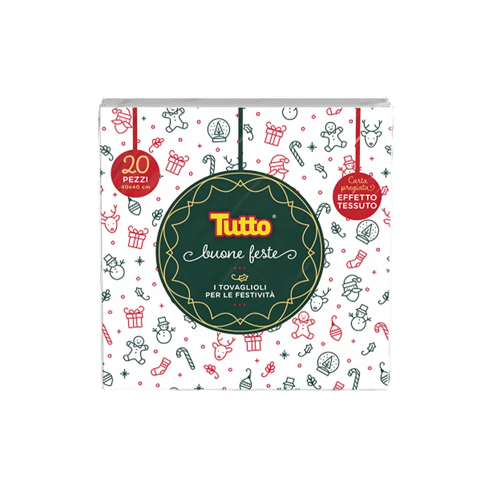 Tutto Buone Feste tovaglioli 20 pz 40x40 cm airlaid Natale