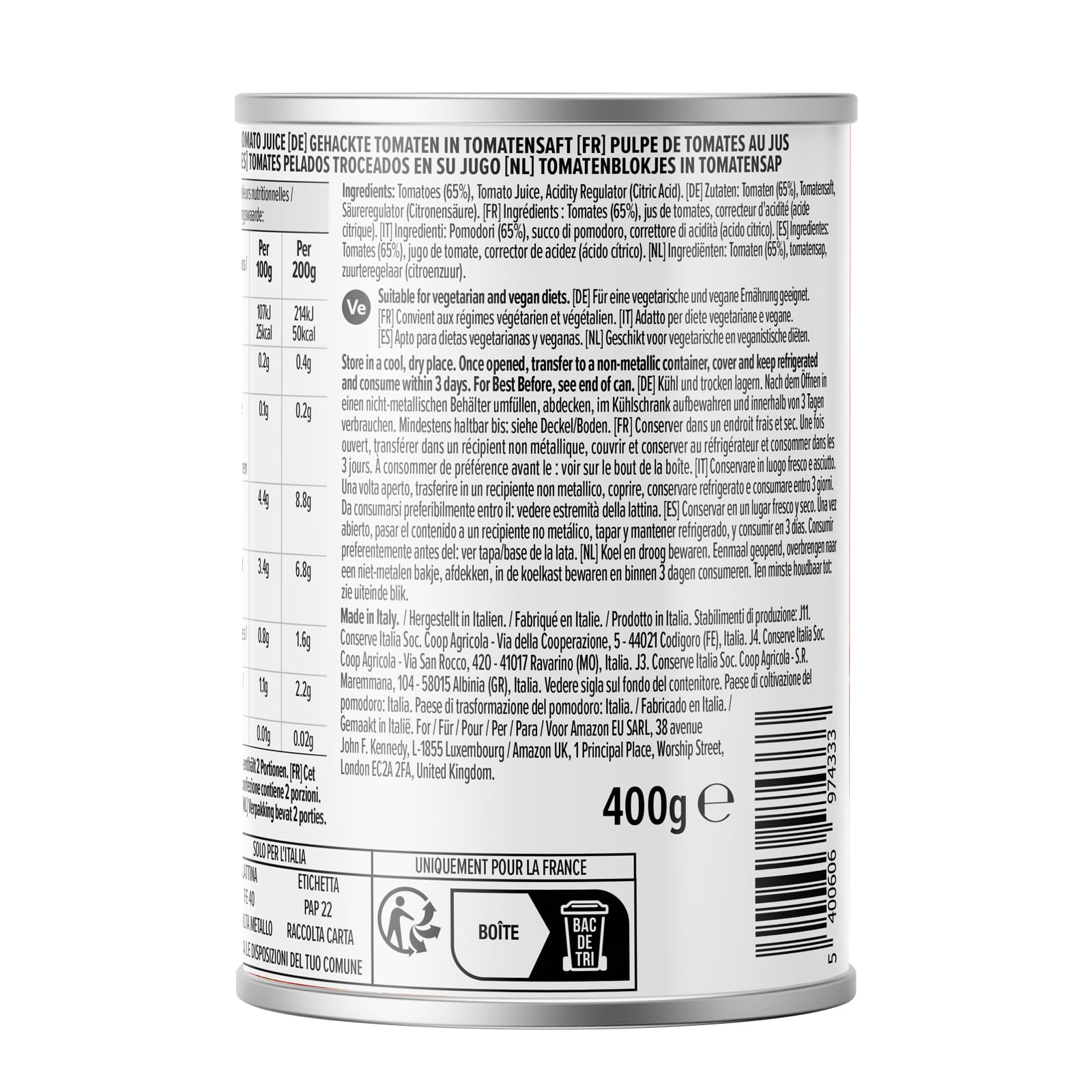 by Amazon pomodori italiani in pezzi 400g lattina