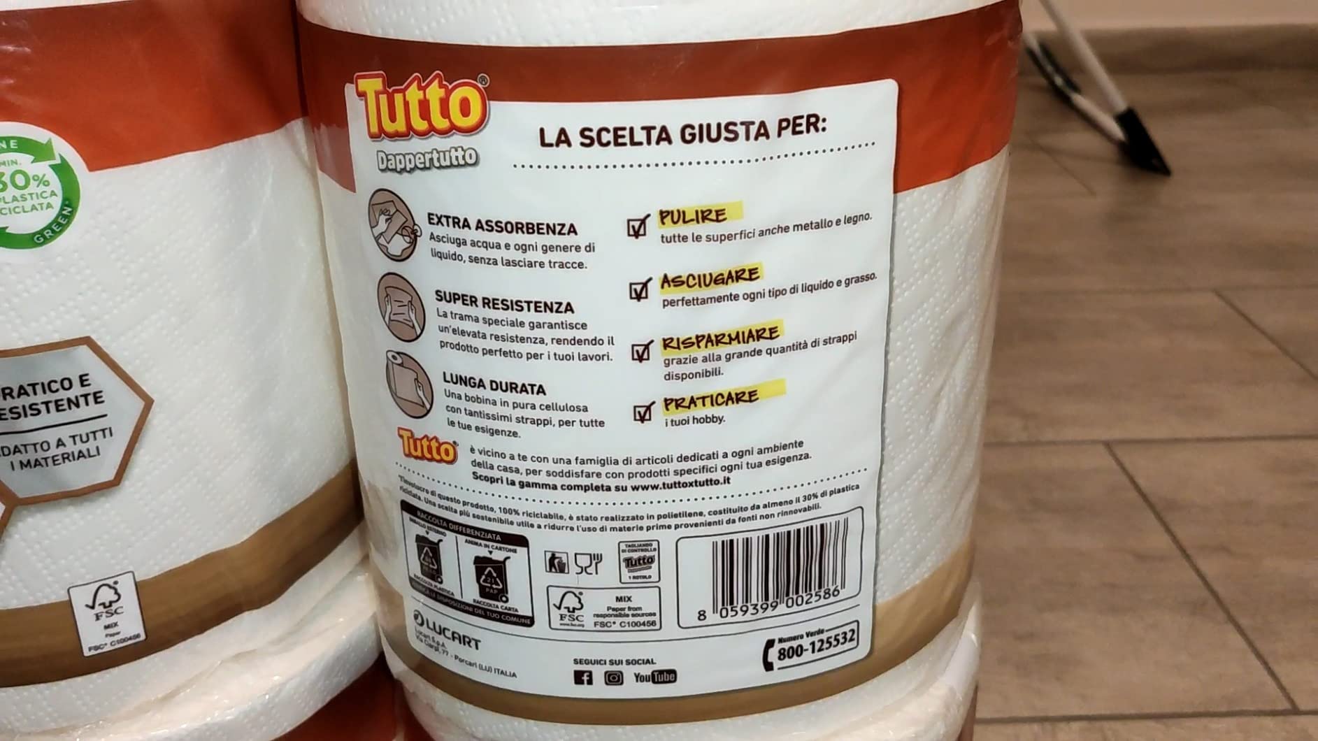 Tutto Dappertutto asciugatutto 6 rotoli 2 veli assorbente
