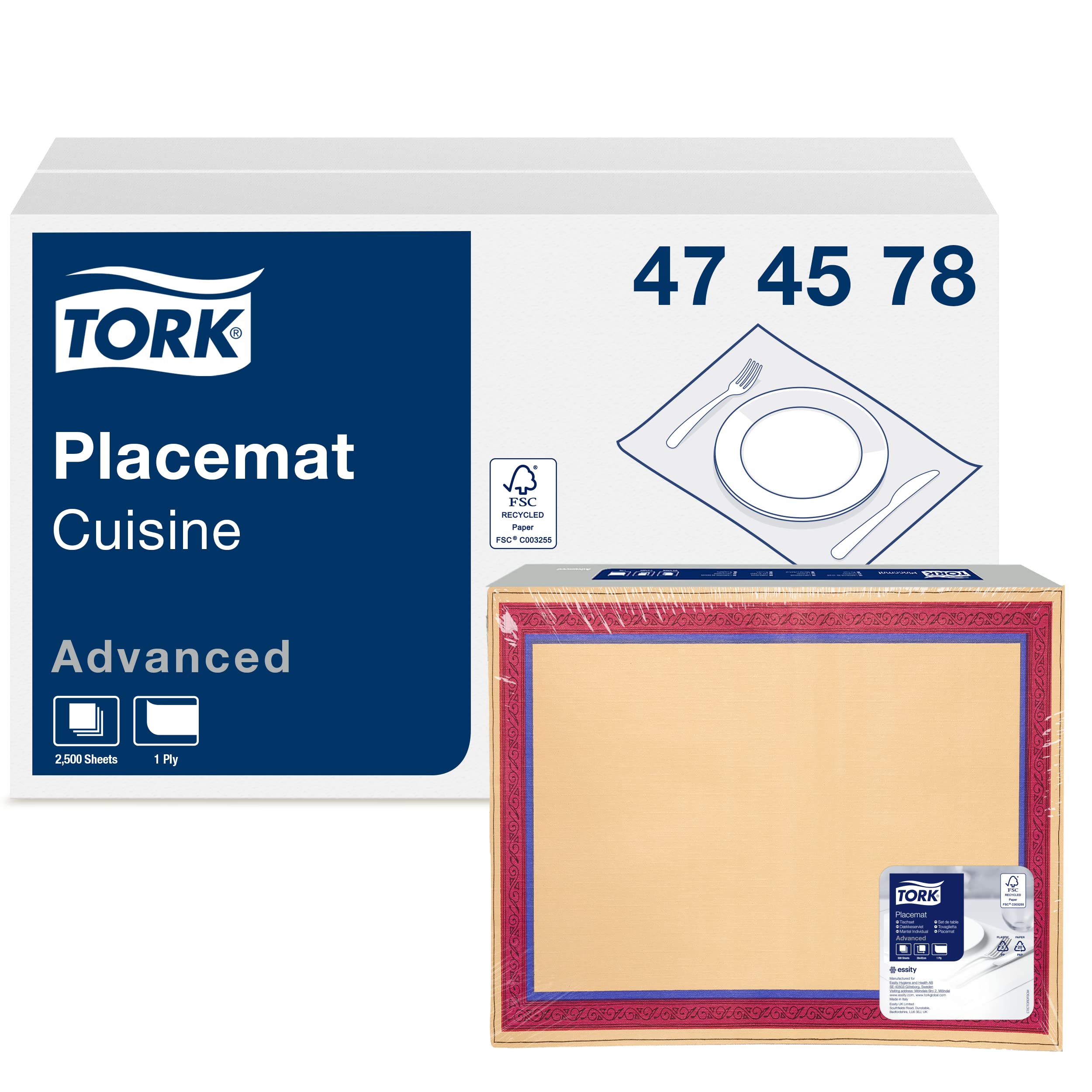 Tork Advanced 474578 tovagliette carta Cuisine 500 pz monovelo
