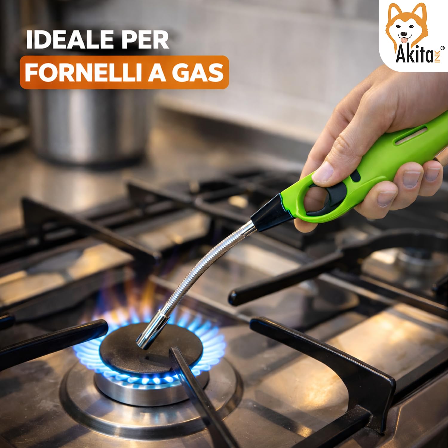Akitaink Accendigas Lunghi Flessibili Set 5 pezzi Cucina