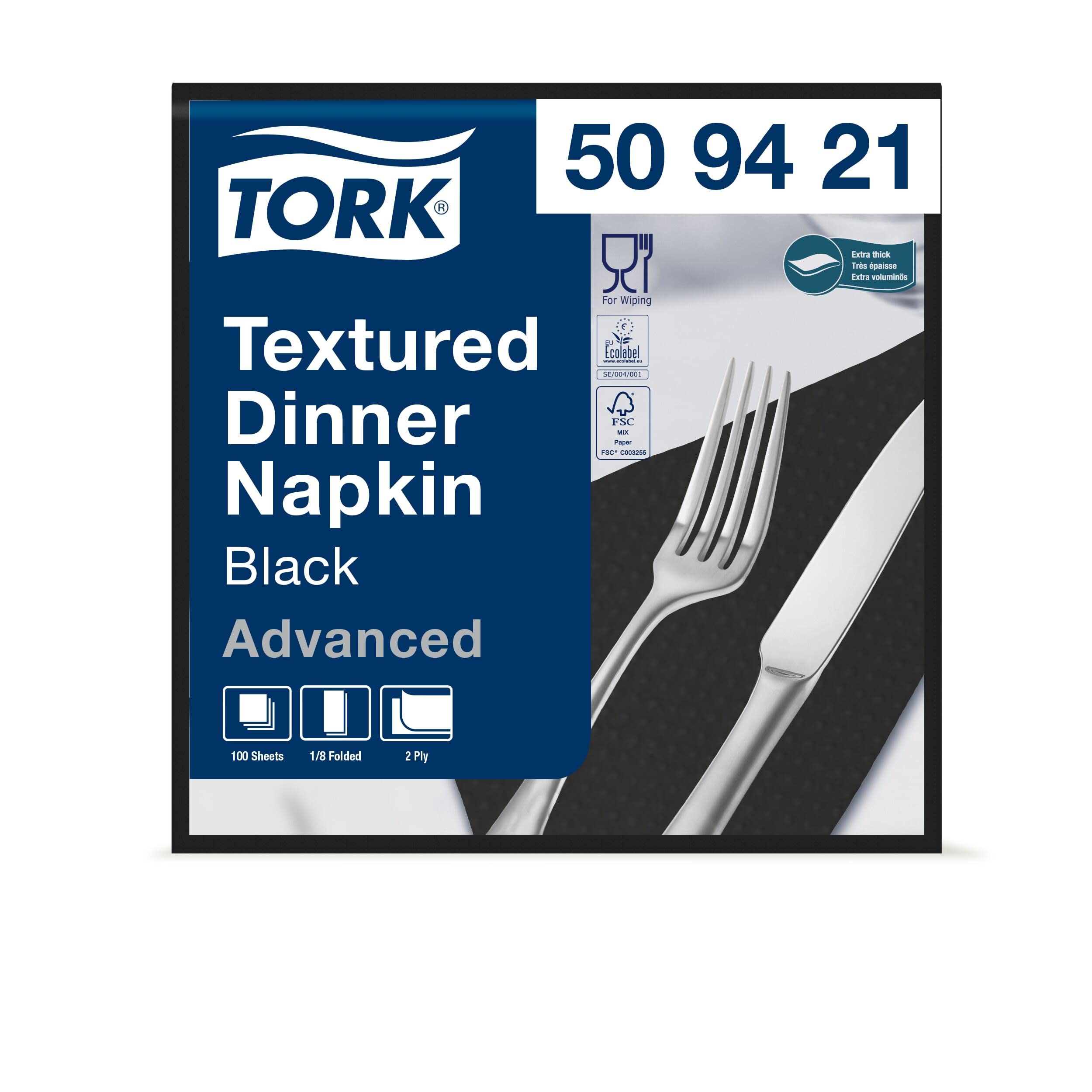 Tork Dinner Tovaglioli Carta Neri 2 Veli 38x39 cm 1200 pz