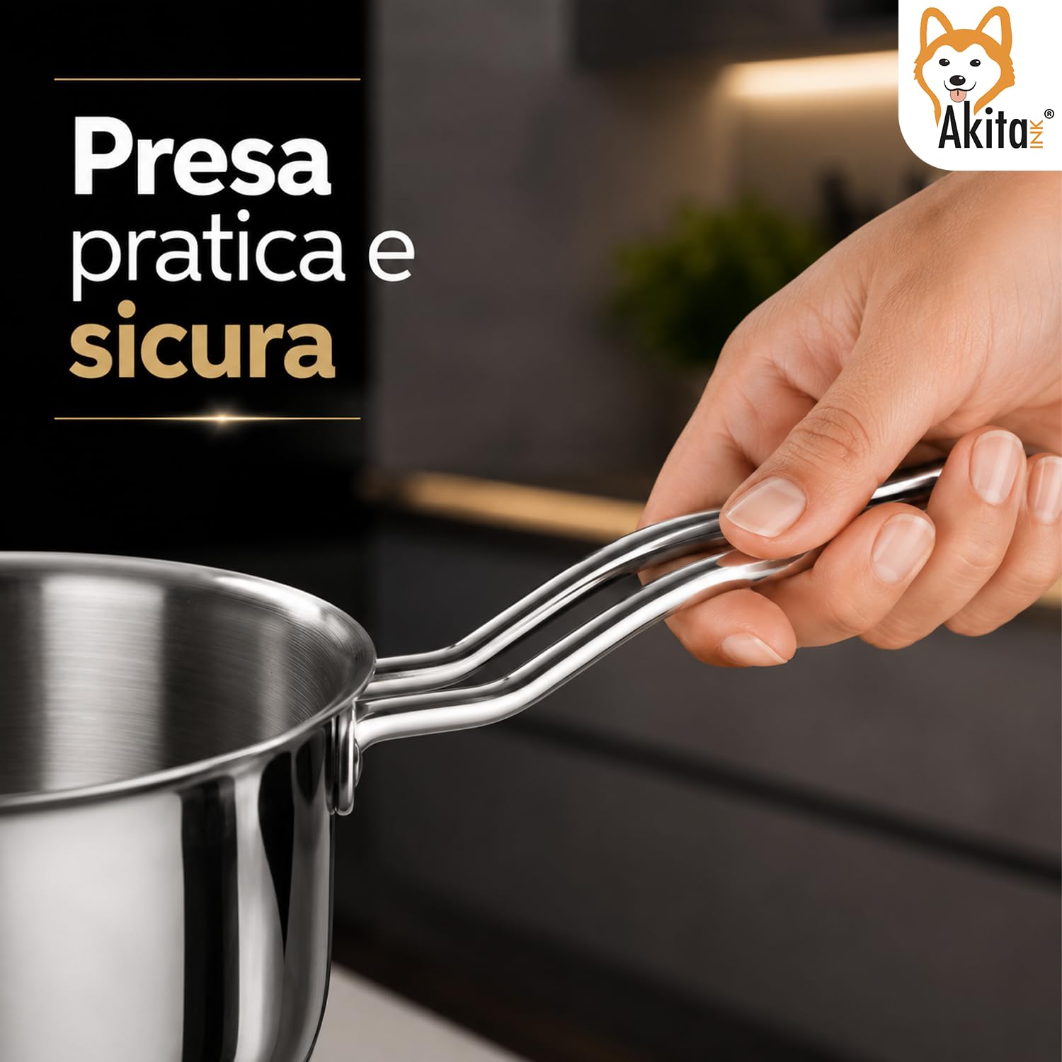 Akitaink Casseruola Conica 12 cm Bollilatte Acciaio Inox