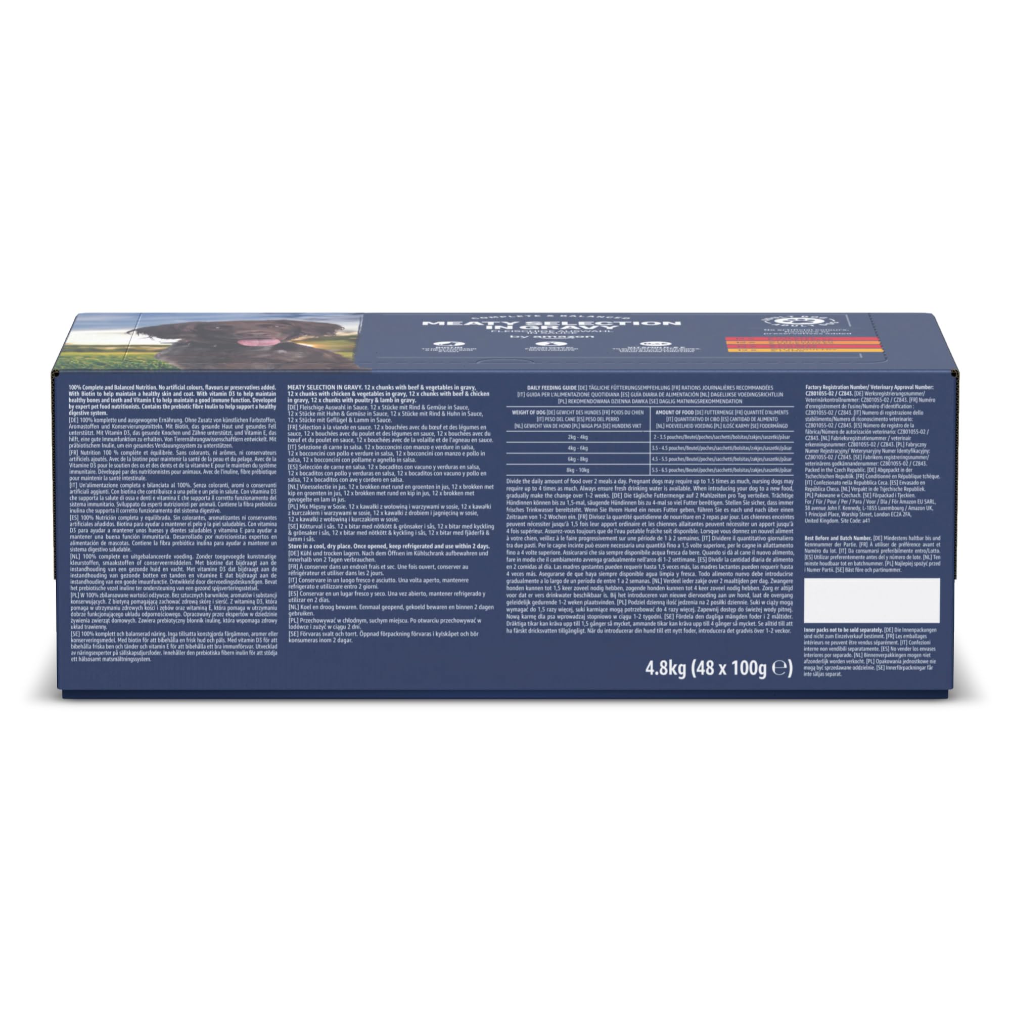 by Amazon Cibo Cani Adulti Salsa Carne 48x100 g