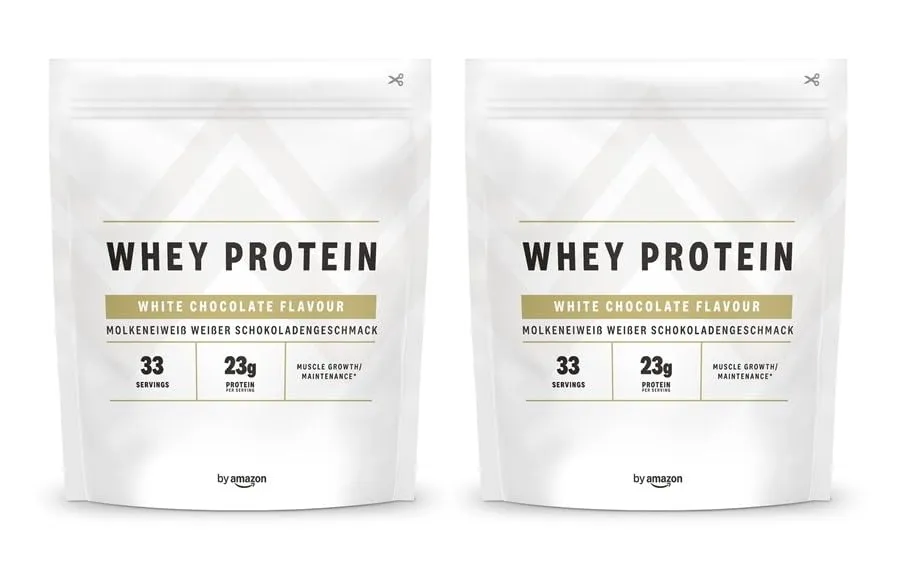 by Amazon Nutrition Siero Latte Proteine 2x1kg Cioccolato Bianco