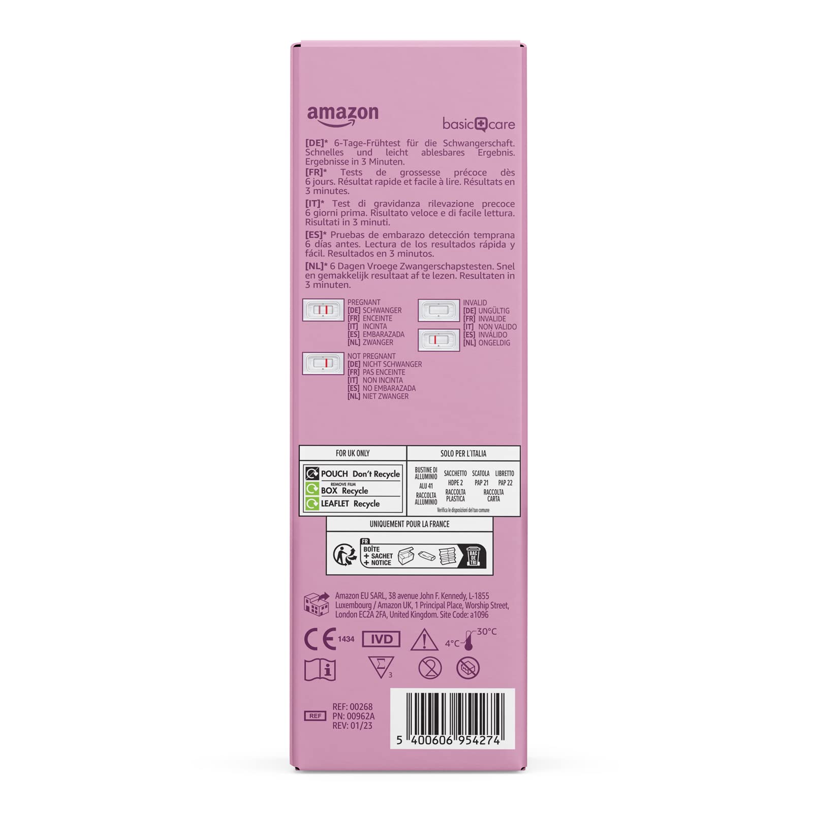 Amazon Basic Care Test Gravidanza Precoce 3 Test 6 Giorni Prima