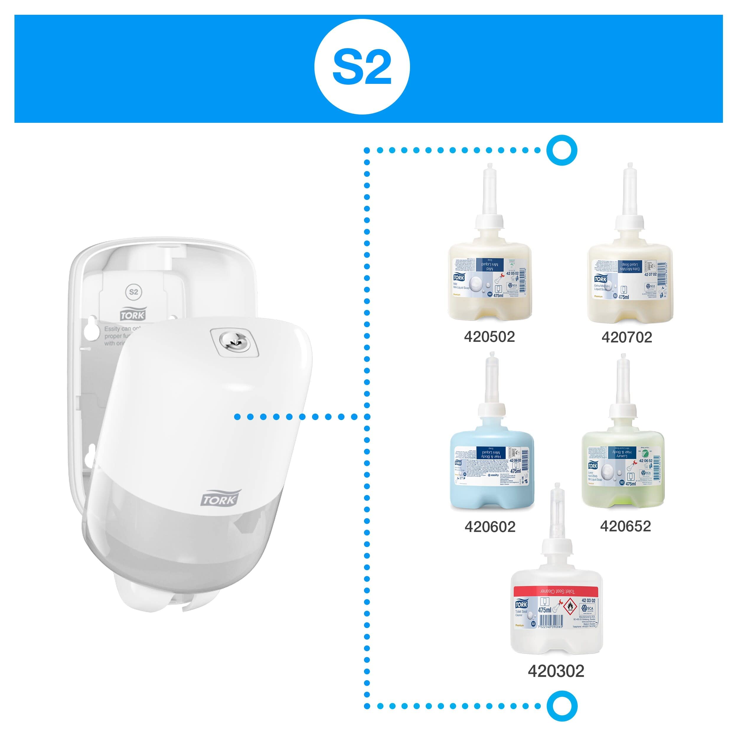 Tork Elevation 561000 dispenser sapone liquido S2 bianco 475 ml