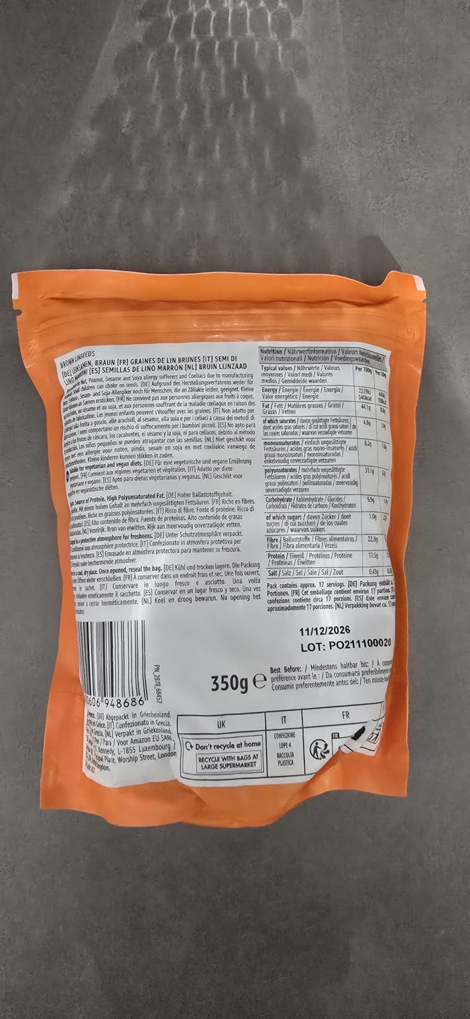 by Amazon semi di lino 350g ricchi di fibre