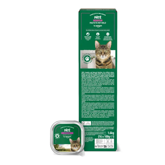 by Amazon Paté di Selvaggina Cibo per Gatti 100 g x16