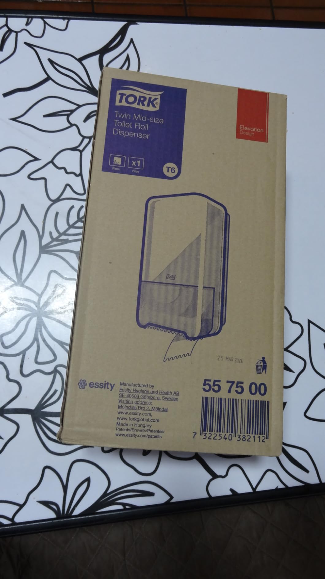 Tork 557500 dispenser carta igienica doppio rotolo bianco