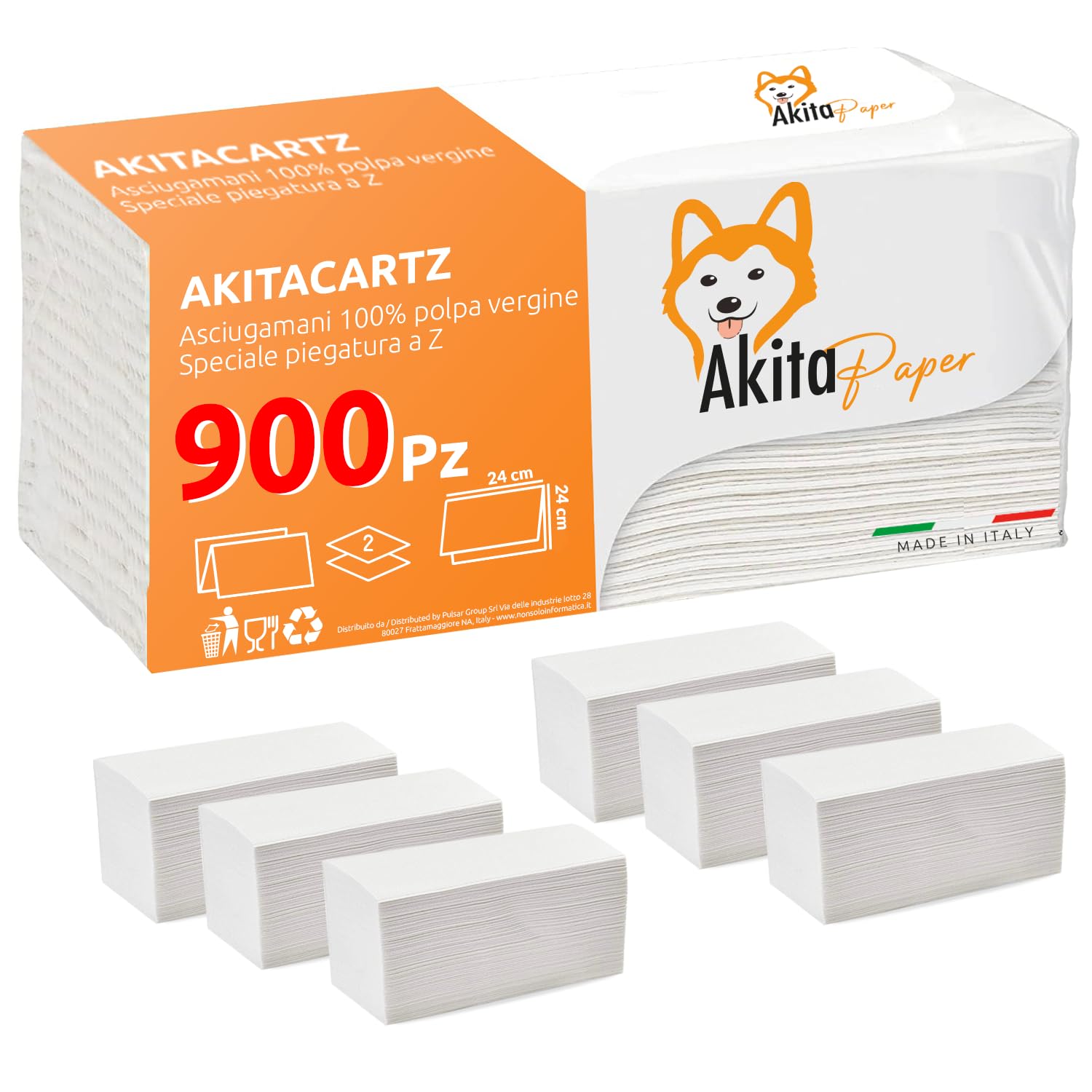 Akitaink asciugamani monouso piegati a Z 900 pezzi