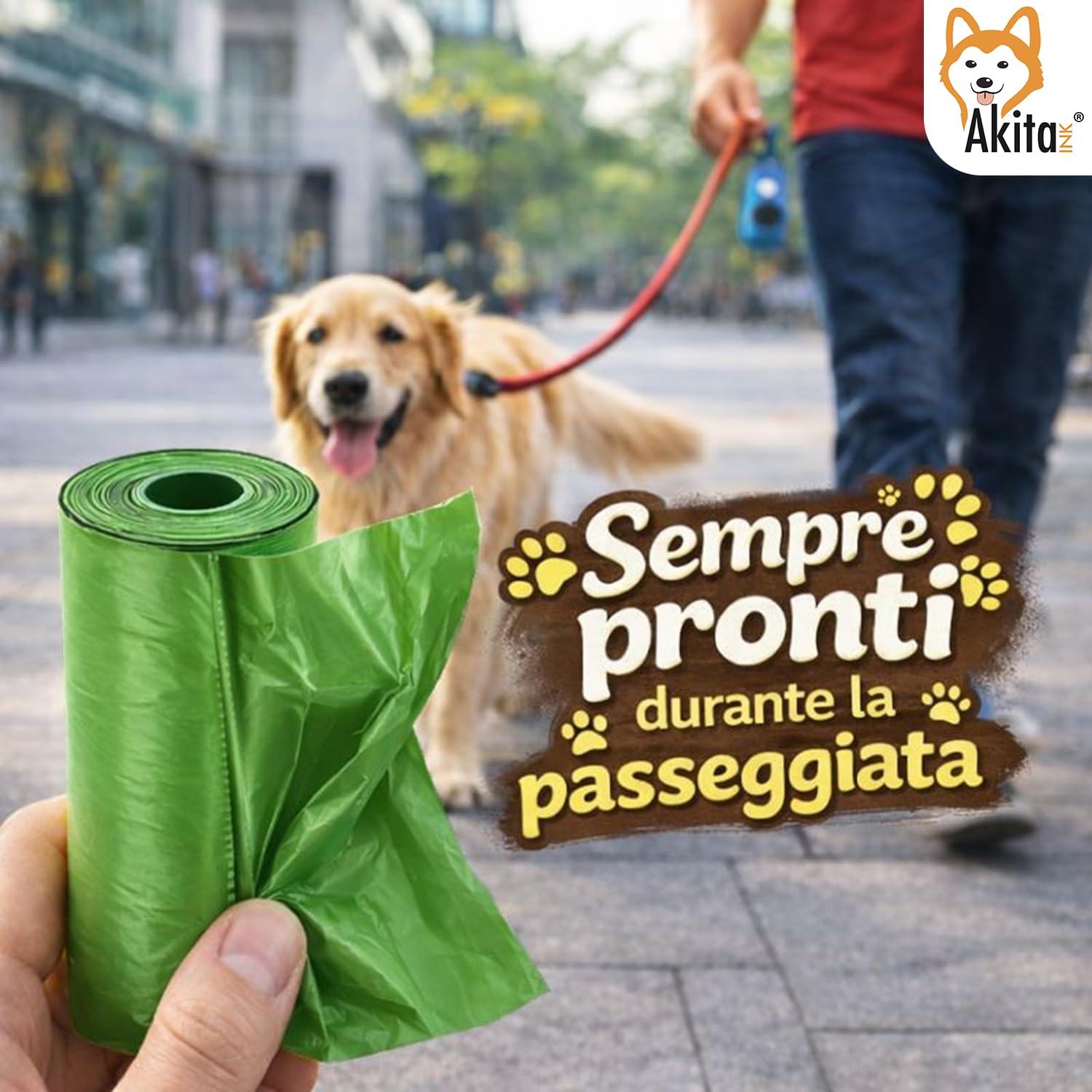 Akitaink sacchetti cane 1080 pezzi 31x22 cm antistrappo