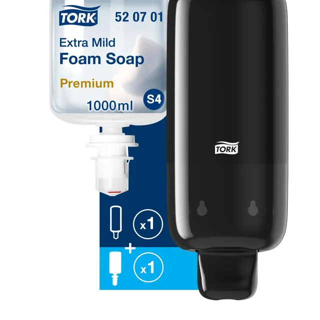 Tork S4 Dispenser Sapone a Sensore Nero + Schiuma 1L