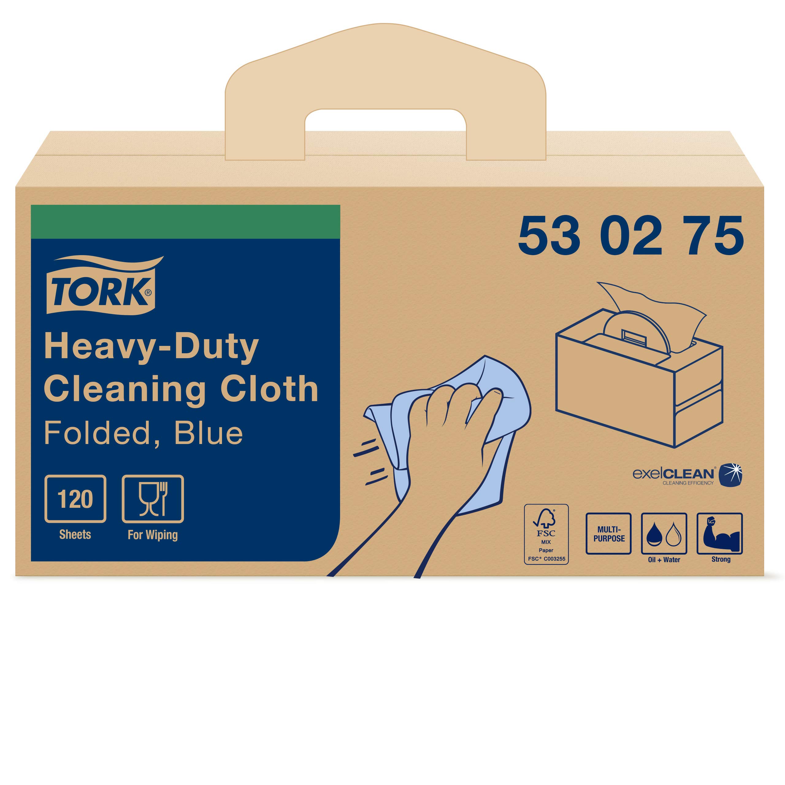 Tork 530275 Panno Pulizia Ultraresistente Blu 120 Panni