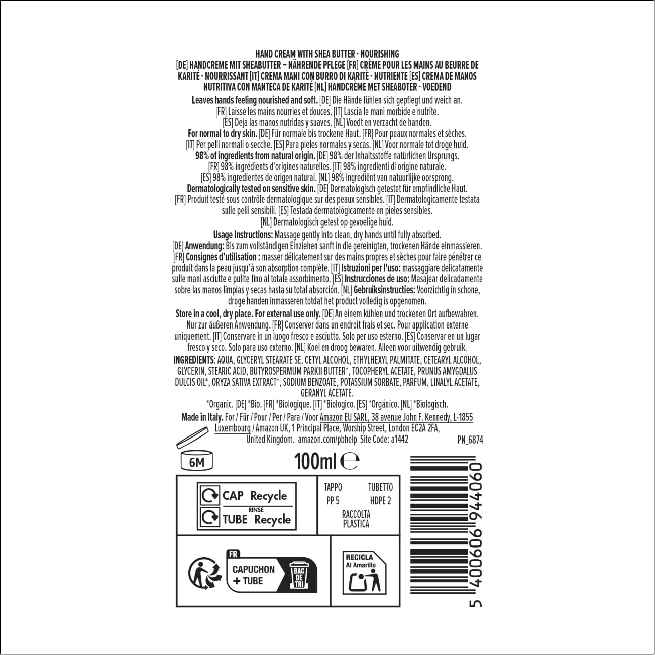by Amazon Crema Piedi Burro di Karité 2x100 ml idratante