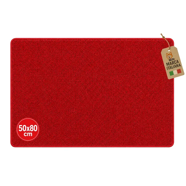 Akitaink Step tappeto bagno 50x80 cm rosso antiscivolo