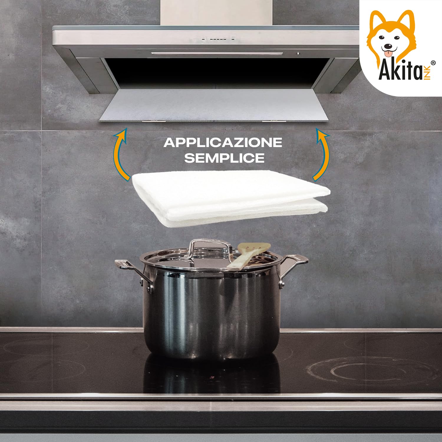 Akitaink filtro cappa cucina ritagliabile 40x80 cm 2 pezzi