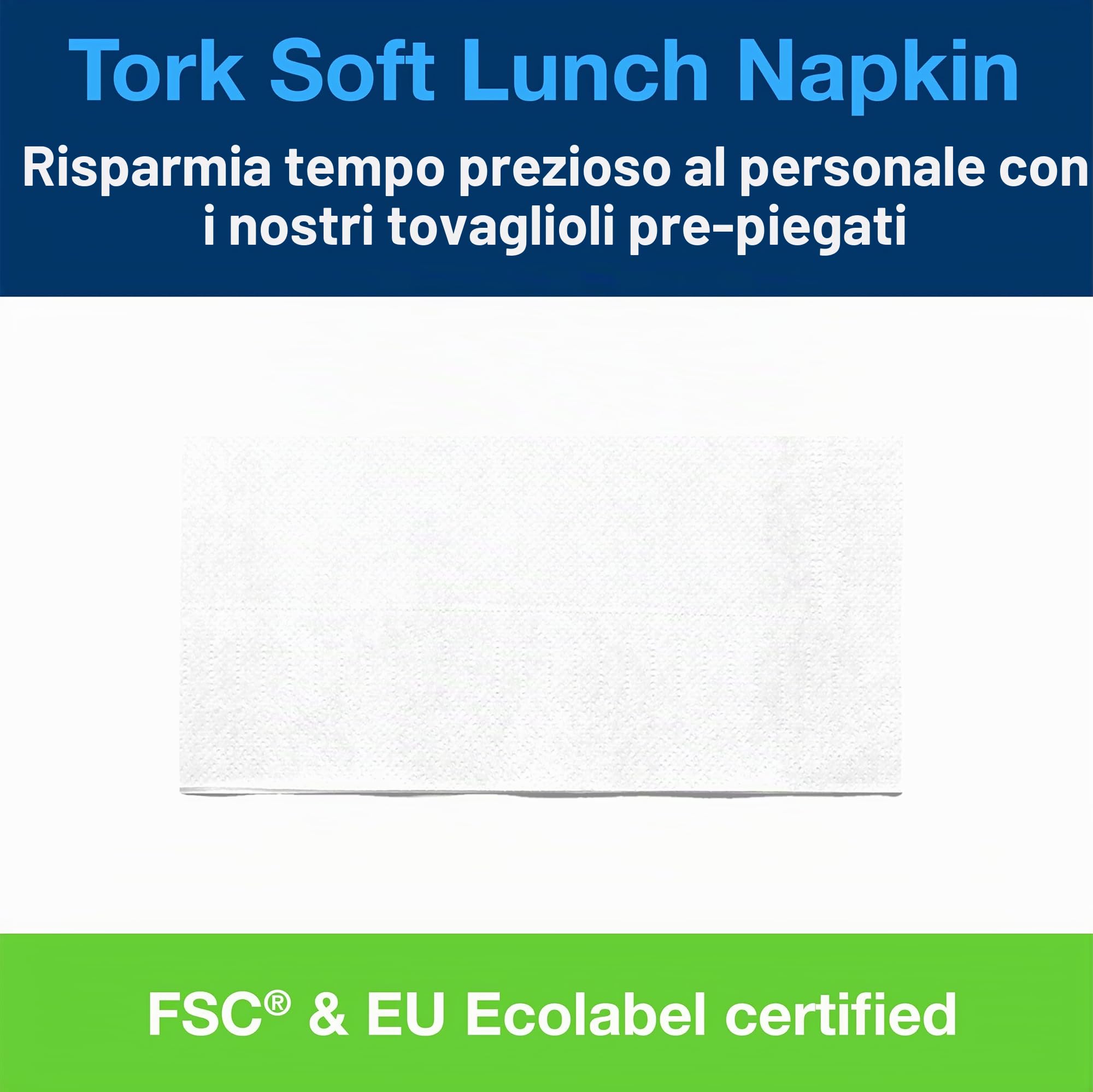 Tork 477416 Lunch Soft tovaglioli bianchi 1500 pezzi 3 veli