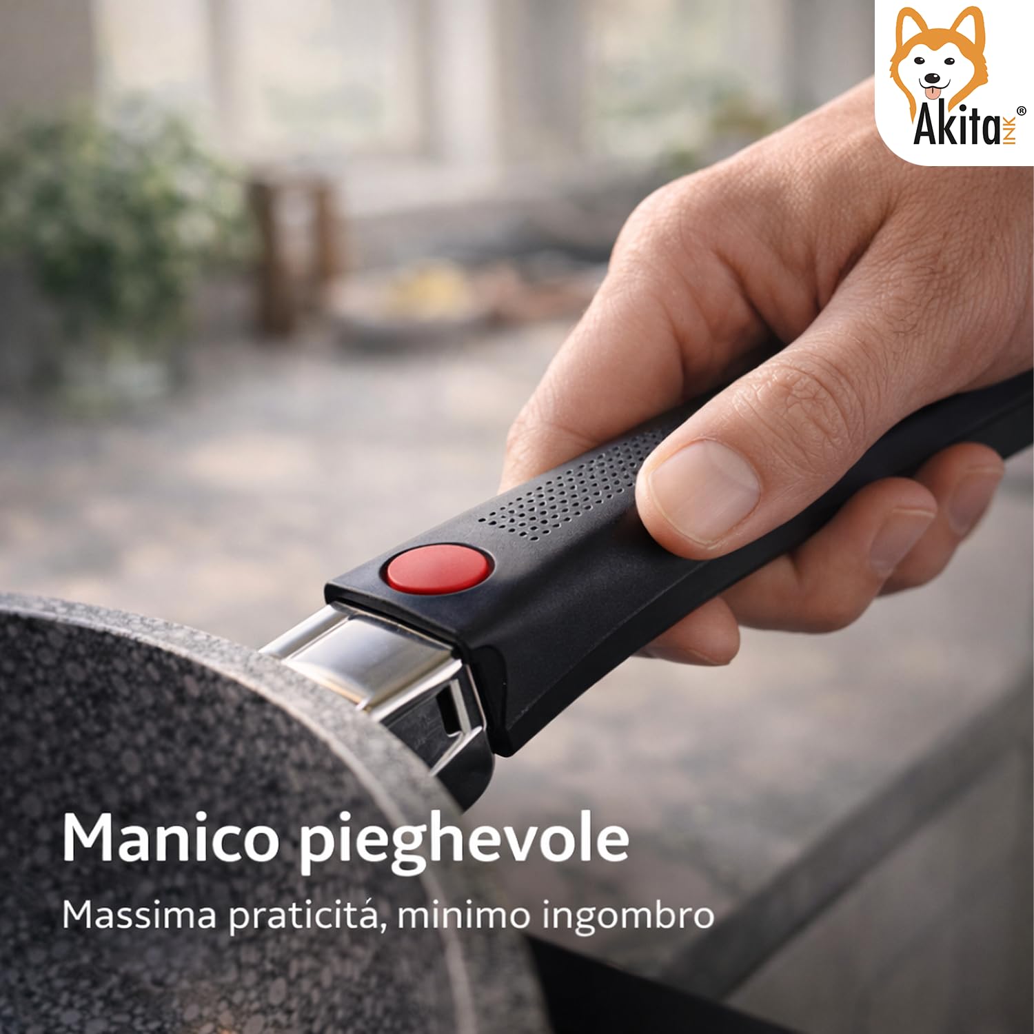 Akitaink Cuore di Pietra Padella Antiaderente 32 cm induzione