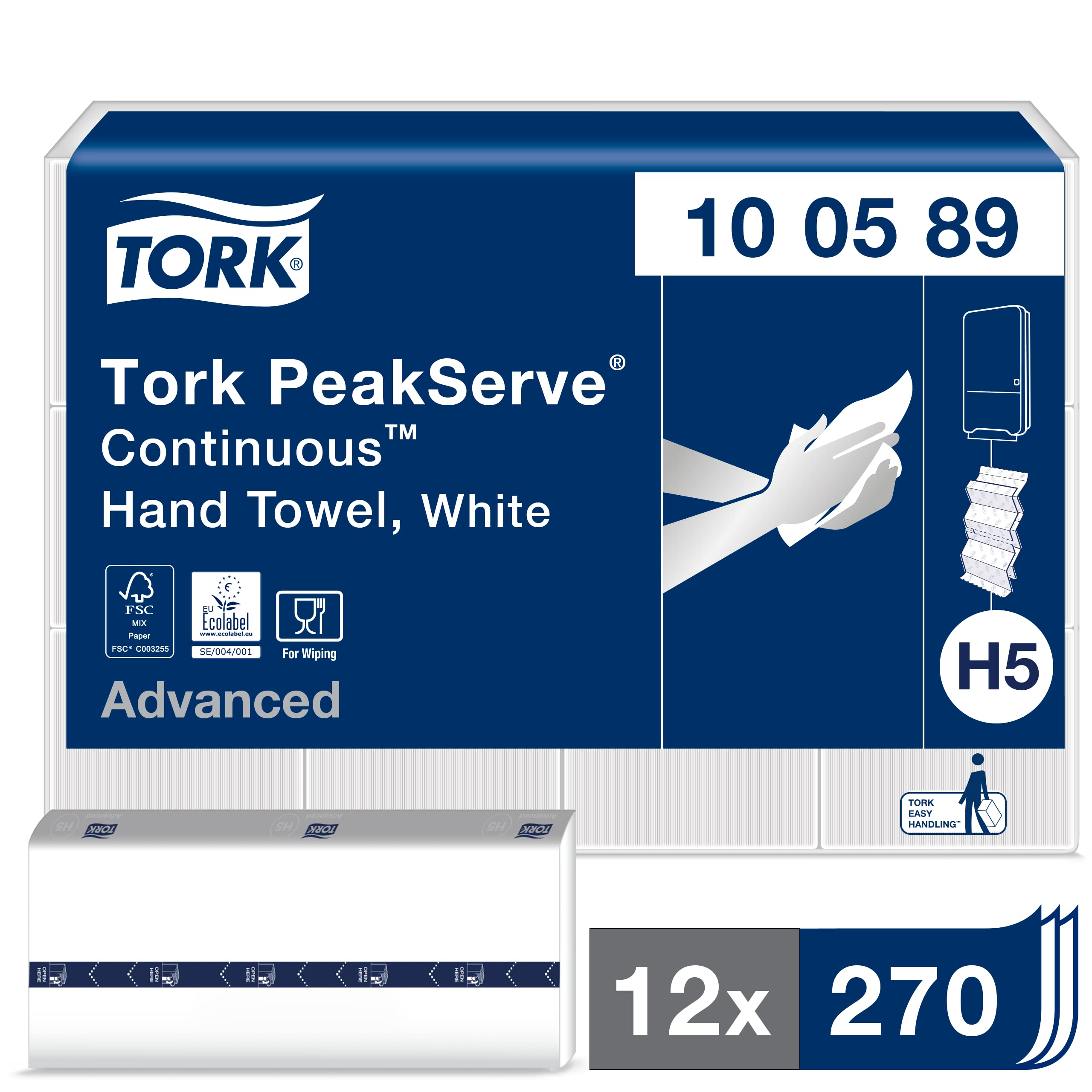 Tork PeakServe 552500 dispenser asciugamani bianco alta capacita