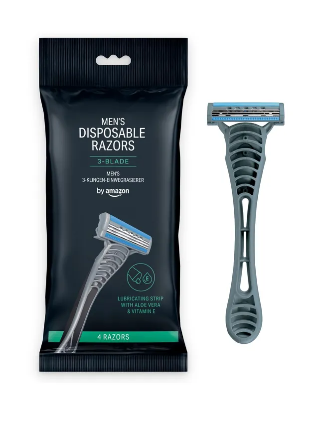 by Amazon rasoi usa e getta 3 lame neri 4 pezzi sensitive