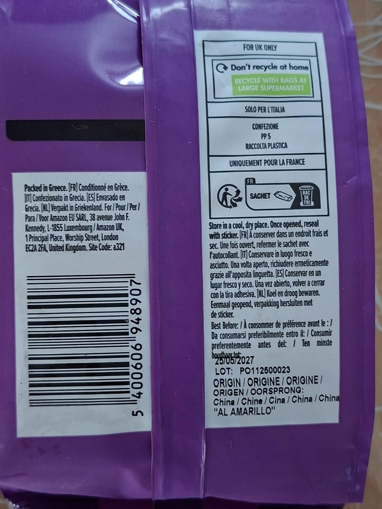 by Amazon Bacche di Goji Essiccate 6 x 200 g ricche di fibre