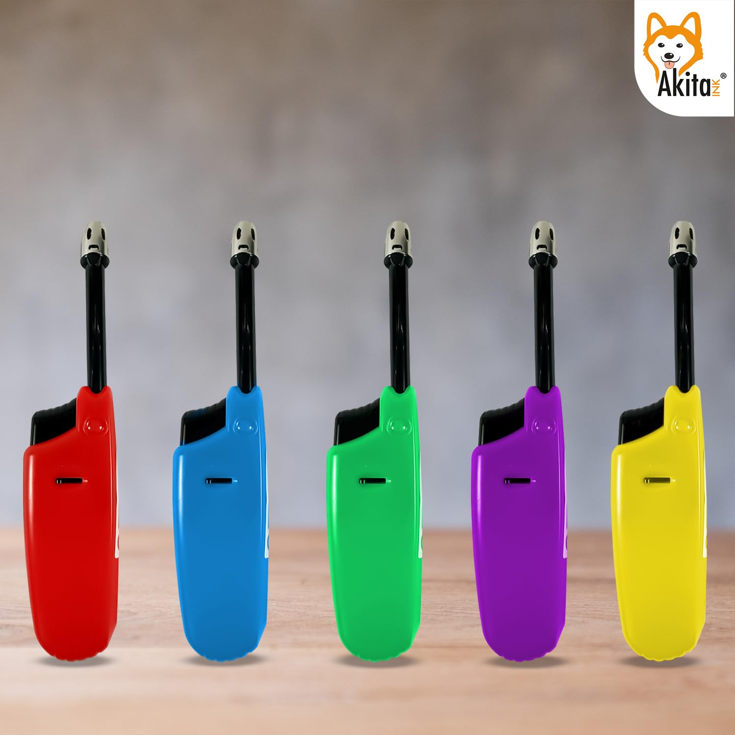 Akitaink accendini lunghi ricaricabili box 25 pz assortiti