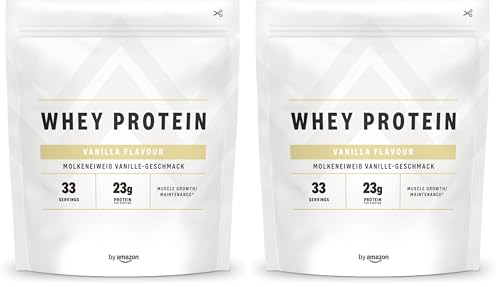 by Amazon Nutrition proteine whey vaniglia 2x1 kg 33 porzioni