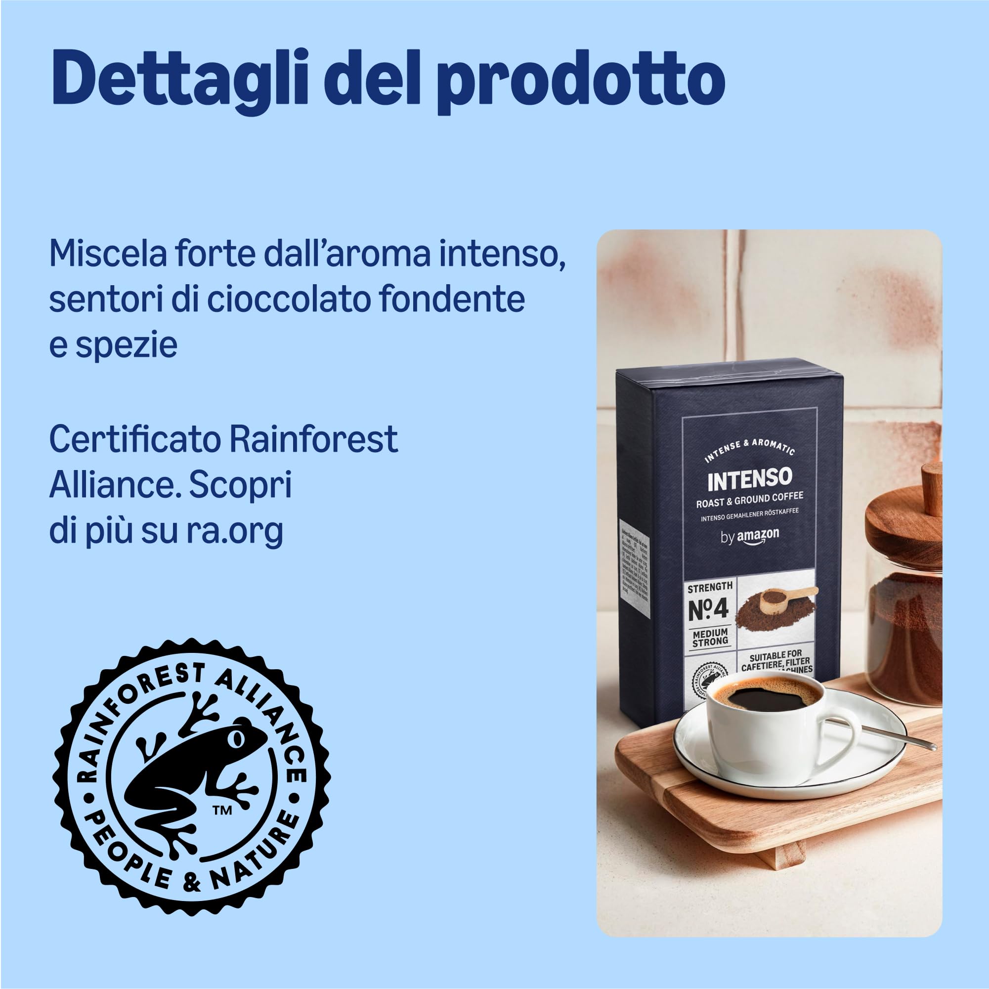 by Amazon Caffè Intenso caffè macinato 1 kg moka