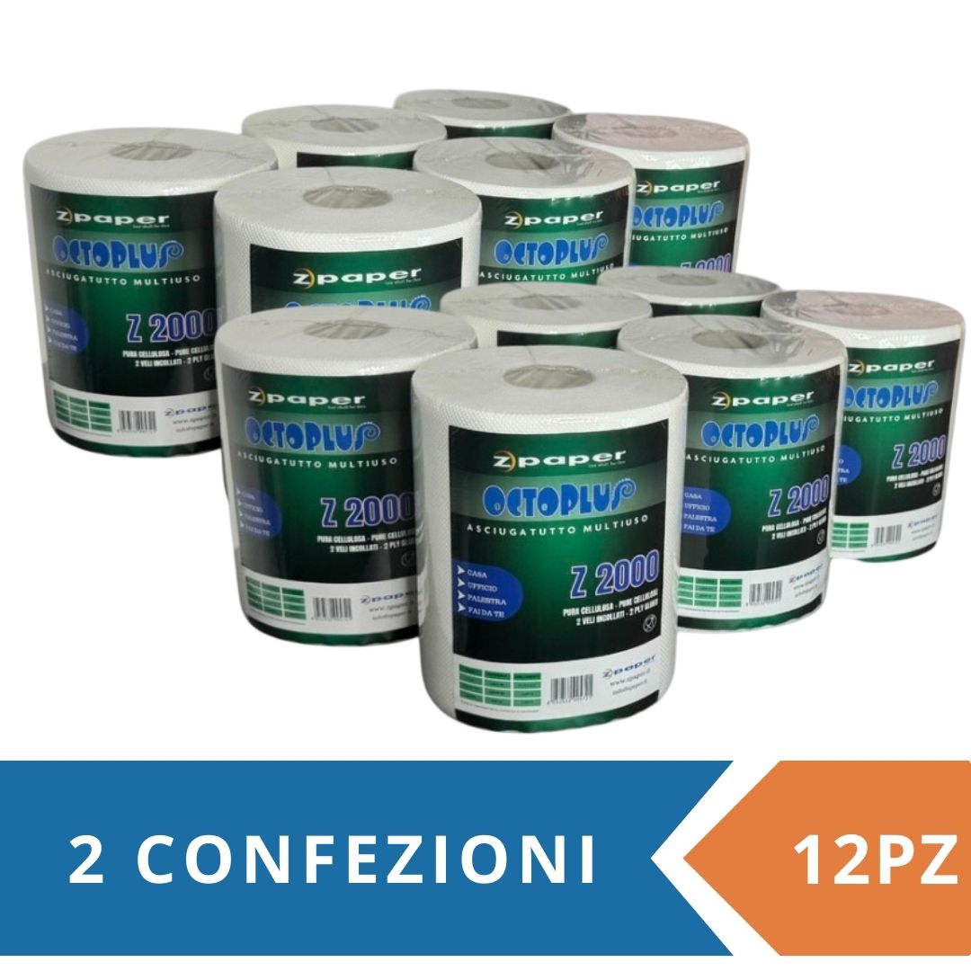 Zpaper Octoplus Z2000 asciugatutto pura cellulosa 12 rotoli