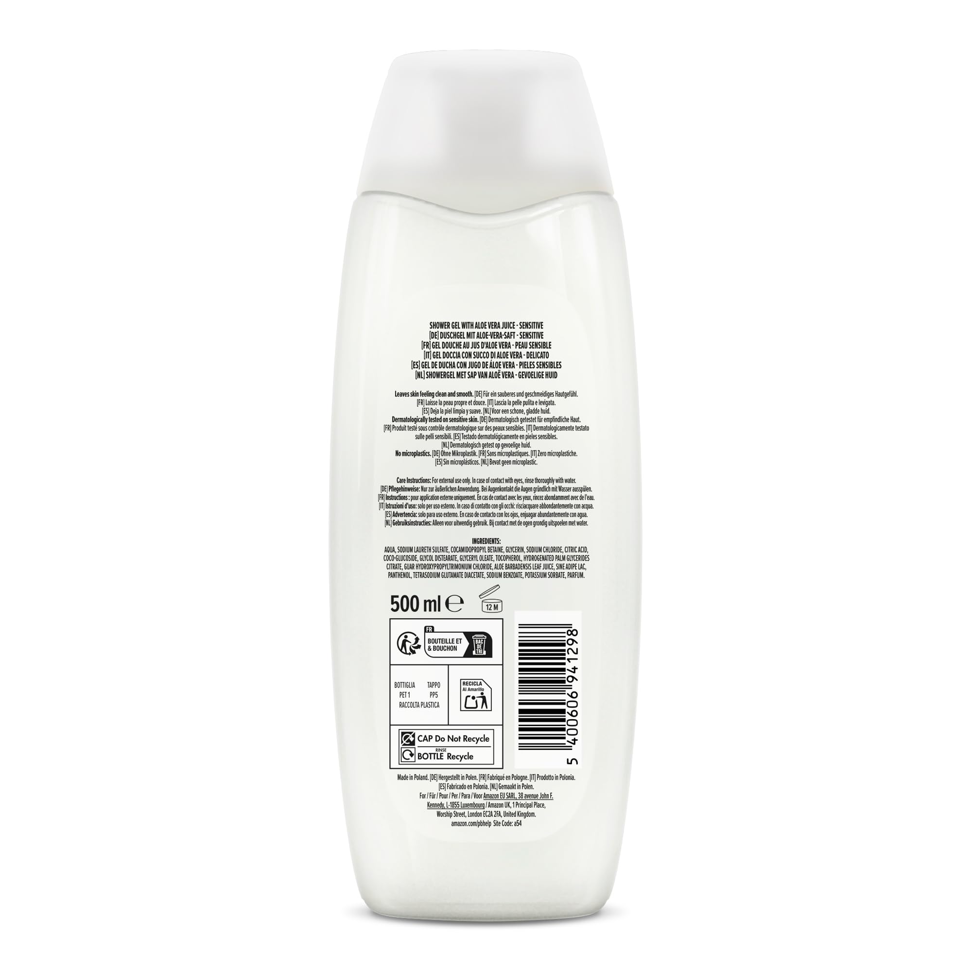 by Amazon Gel Doccia Aloe Vera pH Neutro 2x500 ml