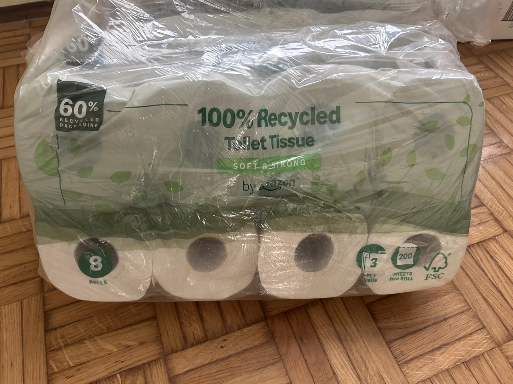 by Amazon carta igienica riciclata 3 veli 8 rotoli 200 strappi