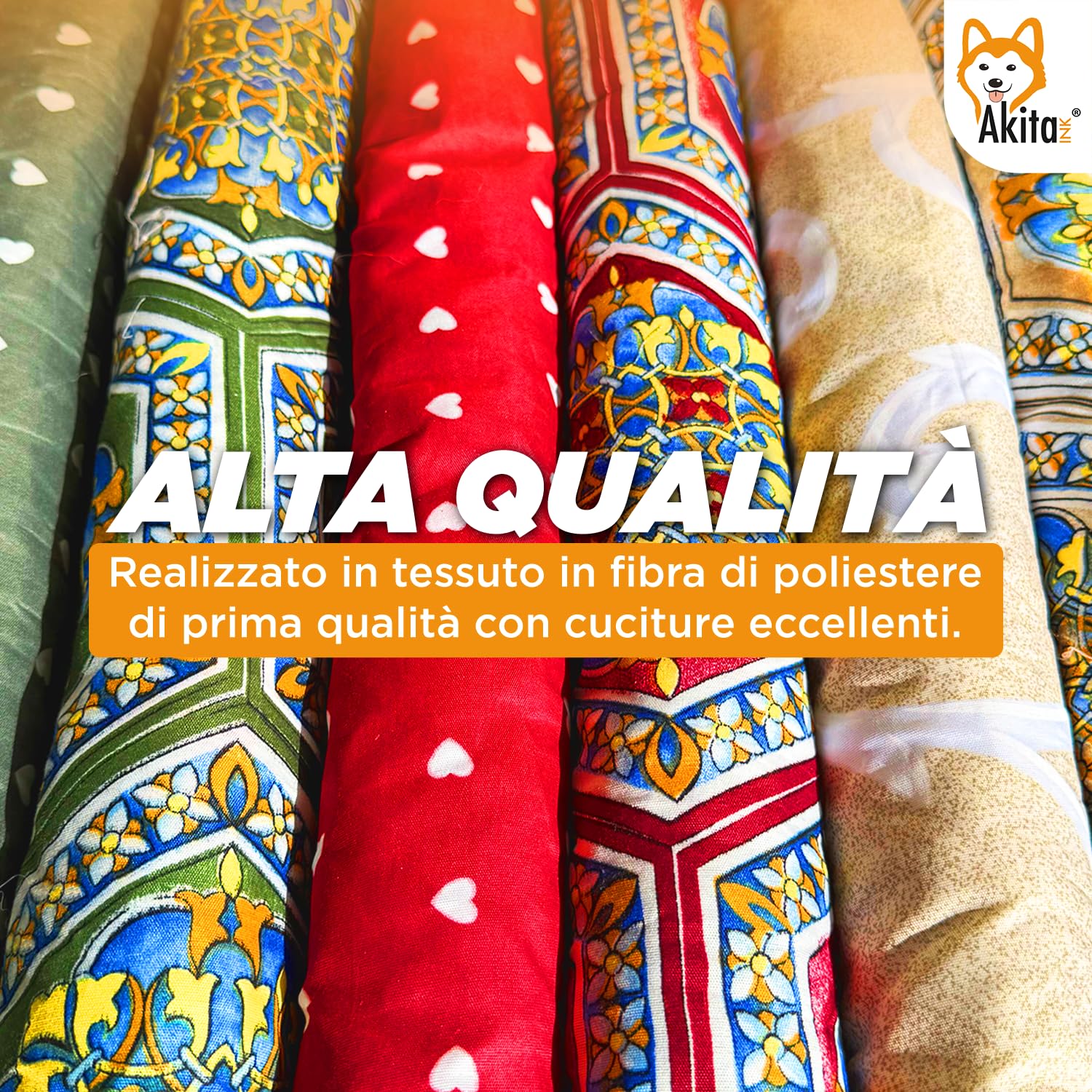 Akitaink Paraspifferi Cotone 120 cm Set 3 Pezzi Multicolore