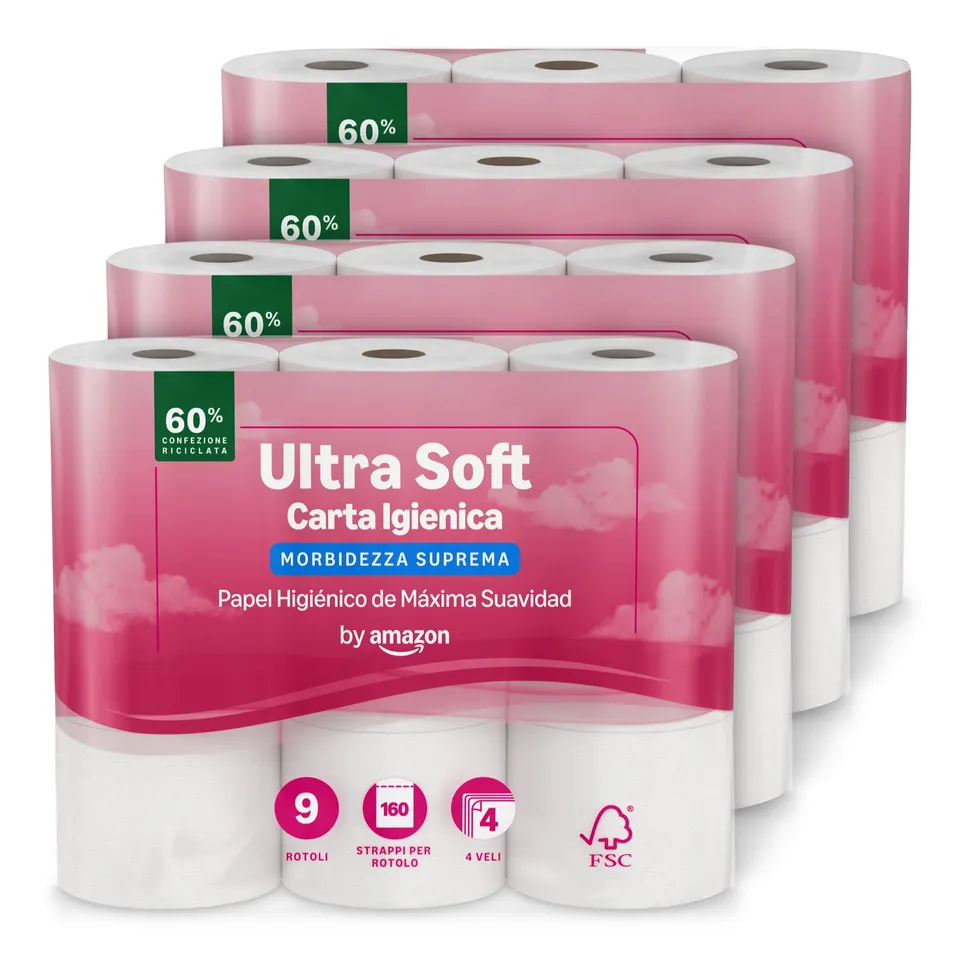 by Amazon Ultra Morbida carta igienica 4 veli 36 rotoli