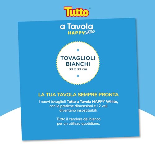 Tutto a Tavola Happy tovaglioli bianchi 2 veli 48x50