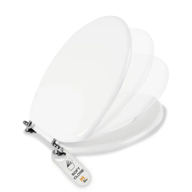 Akitaink copriwater soft close legno bianco universale