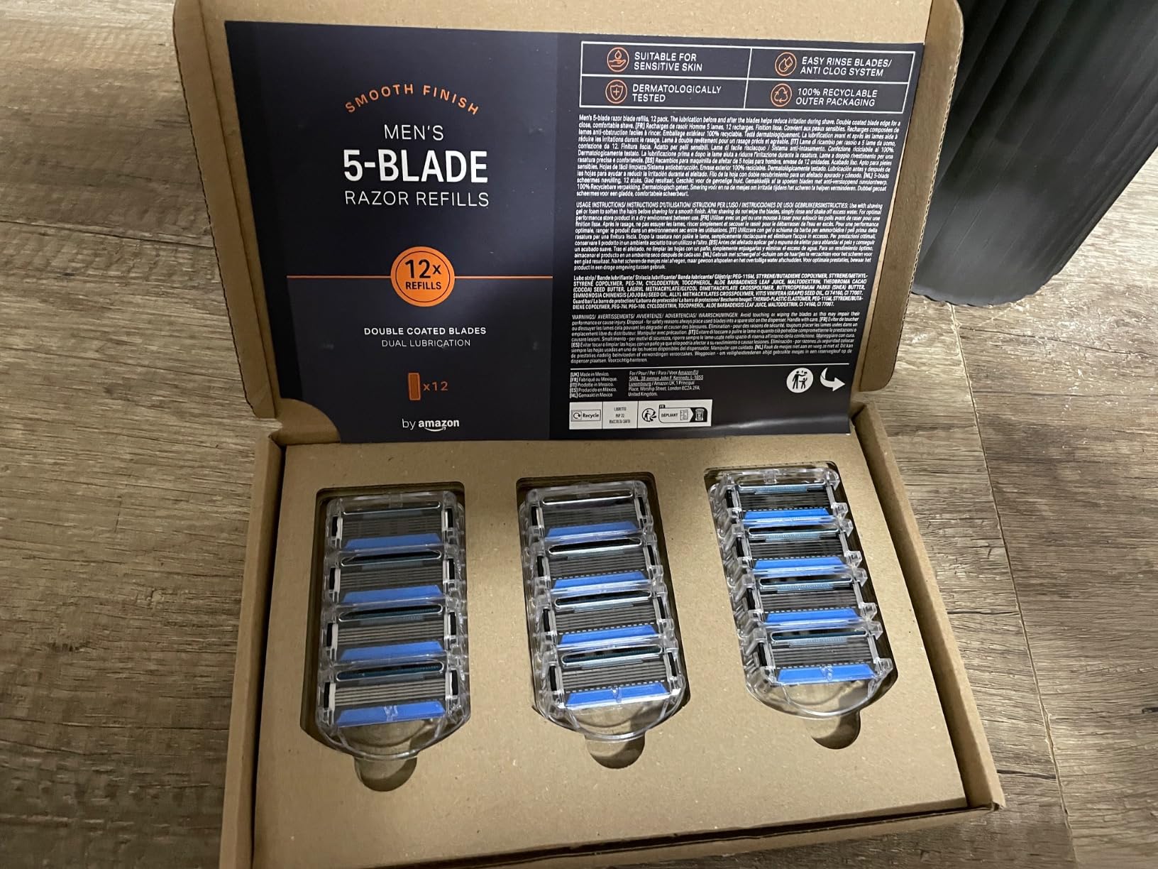 by Amazon ricariche rasoio uomo 5 lame 12 pezzi pelli sensibili