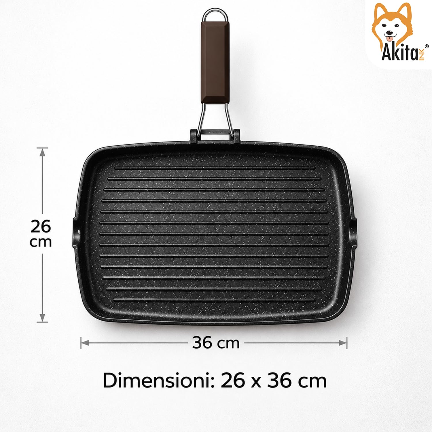 Akitaink Bistecchiera 26x36 cm Antiaderente a Induzione
