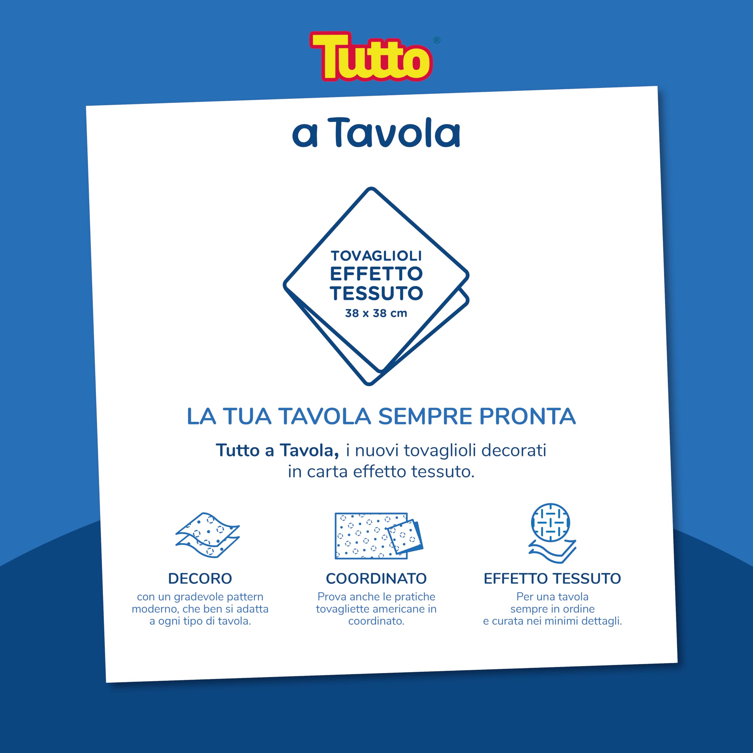 Tutto a Tavola tovaglioli 45 pz 38x38 cm 2 veli decorati
