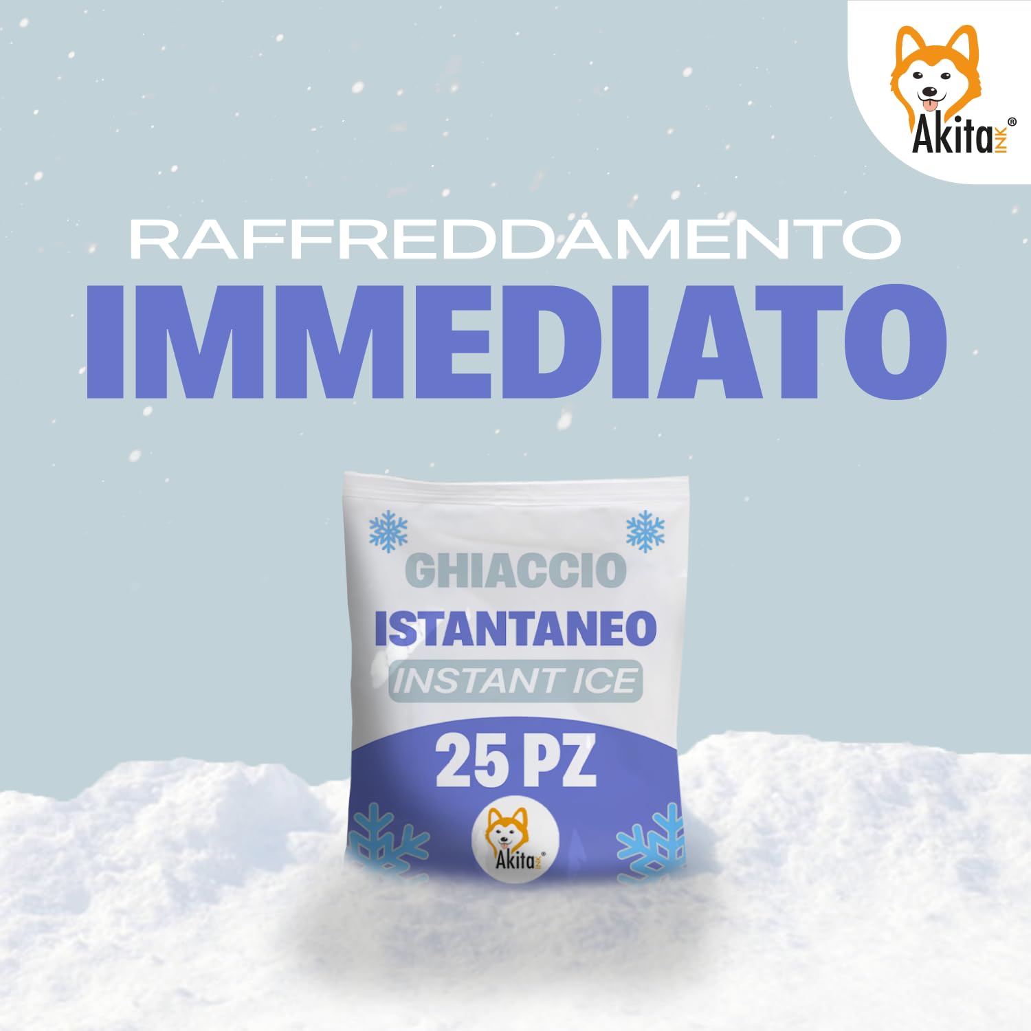 Akitaink Ghiaccio Istantaneo busta 14x18 cm scatola 25 pezzi monouso